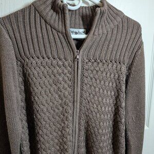 Women's brown Chelsea Studio, large, zip up sweater
